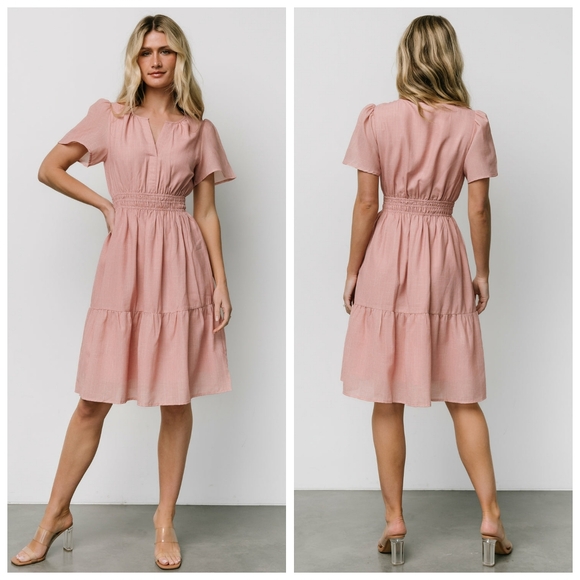 Baltic Born Blush Short Sleeve Dita Mini Dress - Picture 1 of 5